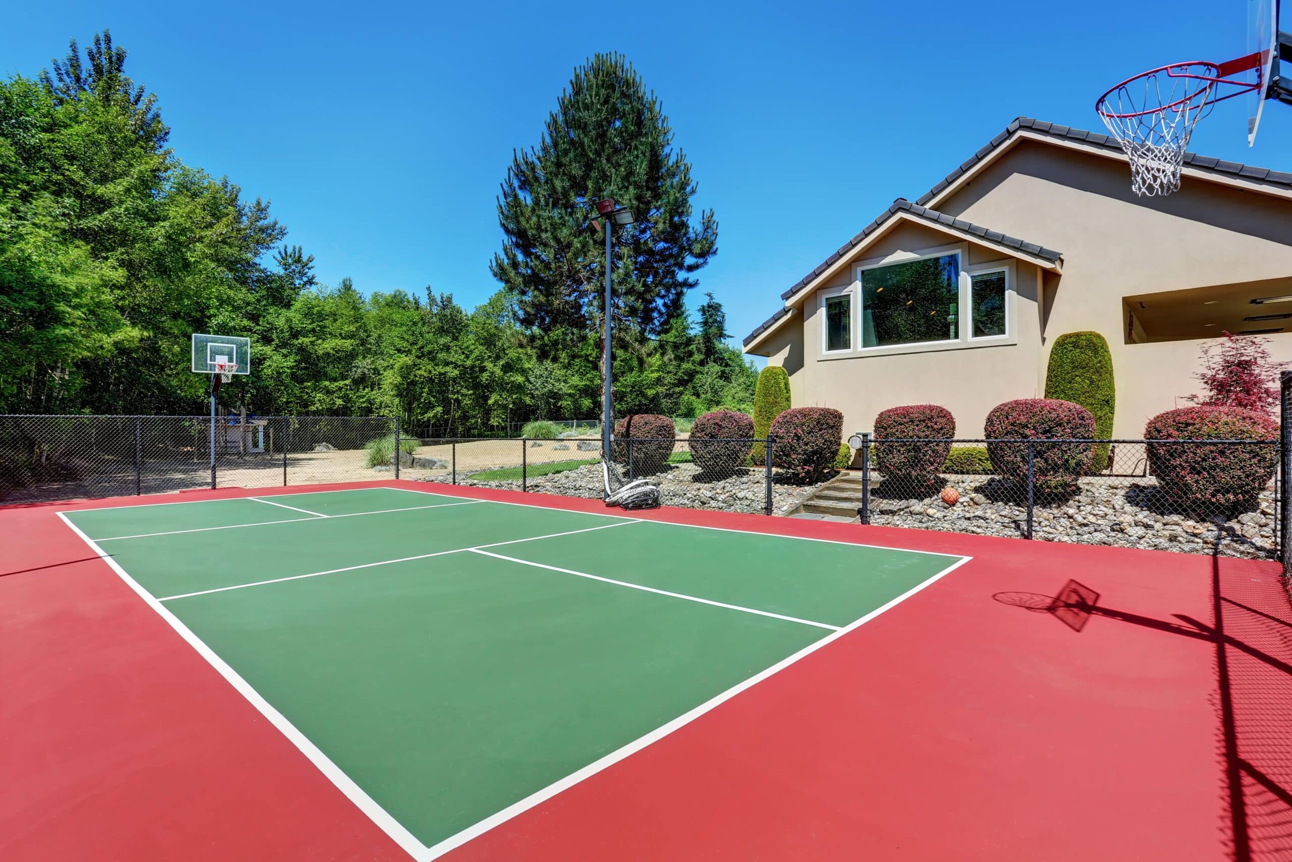 Private backyard outdoor court for basketball, tennis, etc