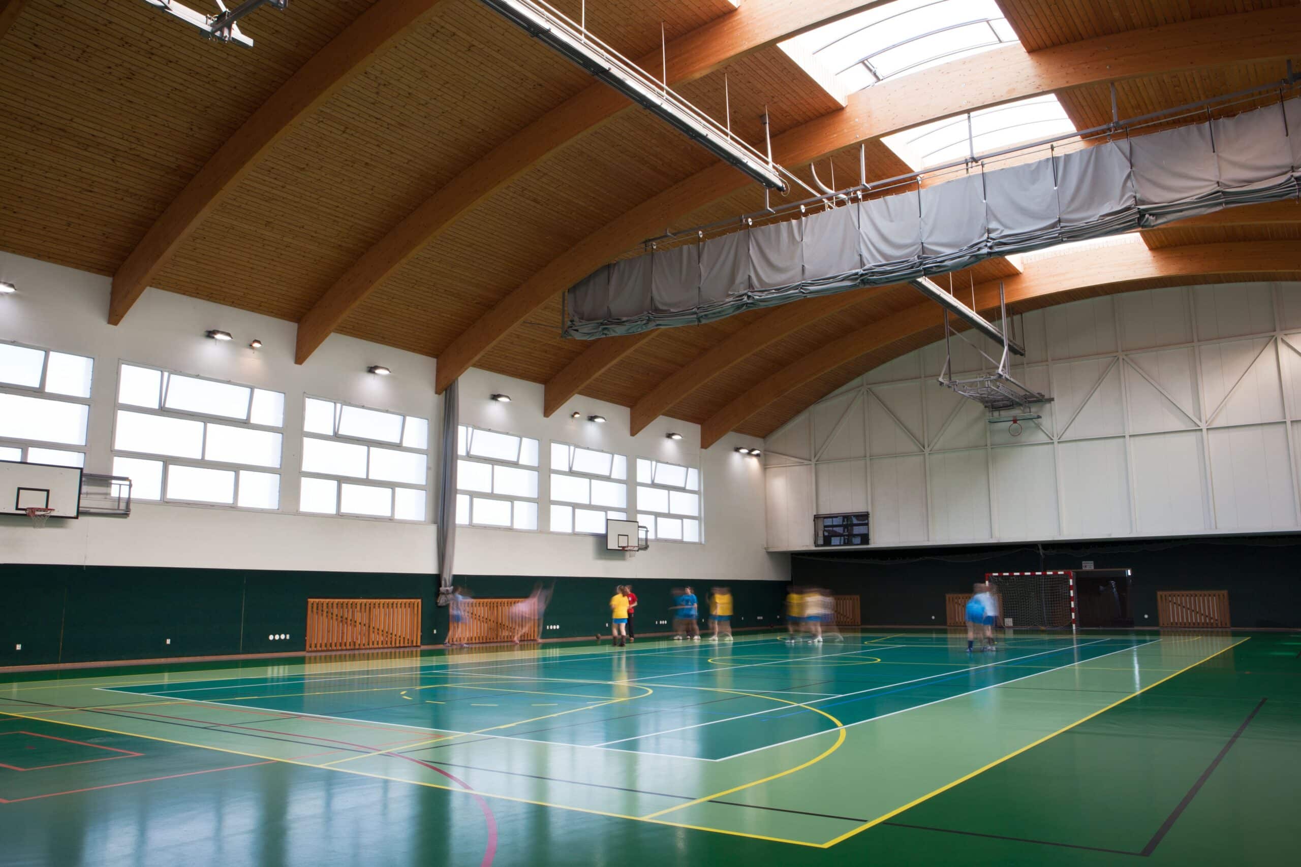 Large gymnasium with clean flooring